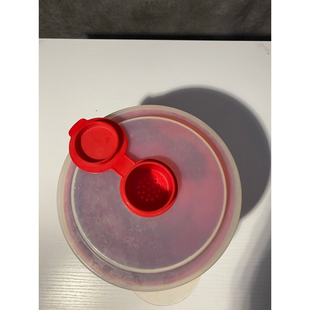 Pampered Chef Red Silicone Microwave Popcorn Maker Bowl #1457 - Picture 2 of 7
